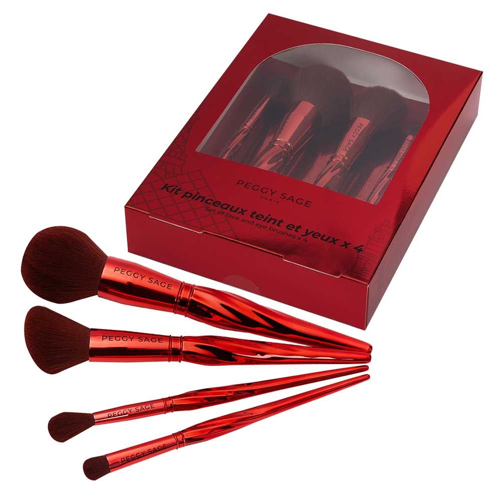 Kit de brochas para rostro y ojos x4