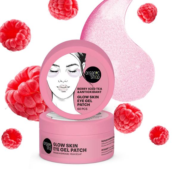 Parche de gel para ojos Glow Skin. Té helado de frutos rojos y antioxidante